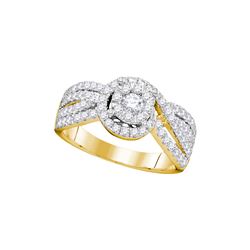 0.97 CTW Natural Diamond Solitaire Bridal Engagement Ring 14K Yellow Gold