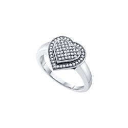0.25 CTW Natural Diamond Heart Love Cluster Ring 10K White Gold