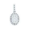 Image 1 : 0.5 CTW Natural Diamond Oval Cluster Pendant 14K White Gold