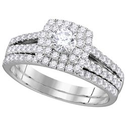 1 CTW EGL Certified Diamond Bridal Engagement Ring 14K White Gold