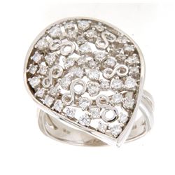 18K White Gold 0.95CTW Diamond Rings - REF-196F3M