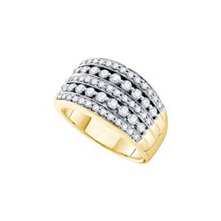 1 CTW Natural Diamond Striped Pave Cocktail Band 14K Yellow Gold