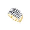 Image 1 : 1 CTW Natural Diamond Striped Pave Cocktail Band 14K Yellow Gold