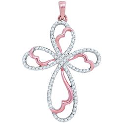 0.25 CTW Natural Diamond Cross Faith Pendant 10K Rose Gold