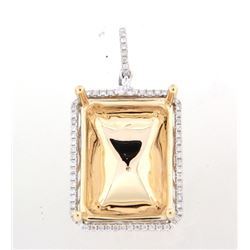 14K TwoTone Gold 0.33CTW SemiMount Slider w/Chain - REF-101R7K