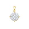 Image 1 : 0.5 CTW Princess Natural Diamond Soliel Cluster Pendant 14K Yellow Gold