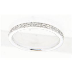 14K White Gold 0.13CTW Diamond Band Ring - REF-30R6K