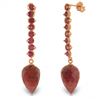 Image 1 : Genuine 29.2 ctw Ruby Earrings Jewelry 14KT Rose Gold - REF-89H9X
