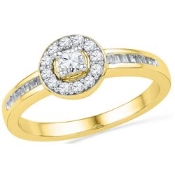 0.33 CTW Natural Diamond Solitaire Bridal Engagement Ring 10K Yellow Gold