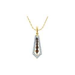 0.5 CTW Cognac-brown Colored Diamond Vertical Journey Graduated Pendant 14K Yellow Gold