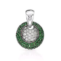 14K White Gold 1.53CTW Tsavorite Necklaces - REF-100X5Y