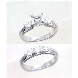 14K White Gold 1.07CTW Diamond Wedding Ring Set - REF-184A9N