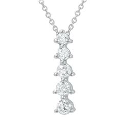 Genuine 0.5 TCW 14K White Gold Ladies Necklace - REF-58X4Y