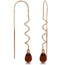 Genuine 3.3 ctw Garnet Earrings Jewelry 14KT Rose Gold - REF-18Y3F