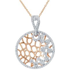 Genuine 0.62TCW 14K Two Tone Gold Ladies Necklace - REF-64H3W