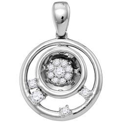 0.13 CTW Natural Diamond Circle Cluster Pendant 10K White Gold