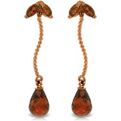 Genuine 3.4 ctw Garnet Earrings Jewelry 14KT Rose Gold - REF-21A6K