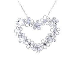 0.9 CTW 14K White Gold Ladies Slider with Chain - REF-121F4M