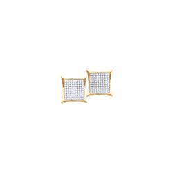 0.15 CTW Natural Diamond Square Cluster Earrings 14K Yellow Gold