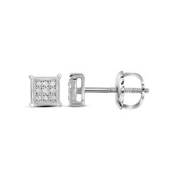 0.05 CTW Natural Diamond Square Earrings 10K White Gold