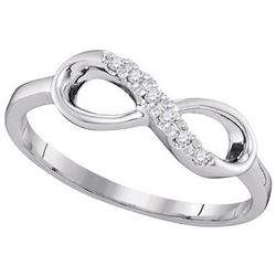 0.05 CTW Natural Diamond Infinity Band 10K White Gold