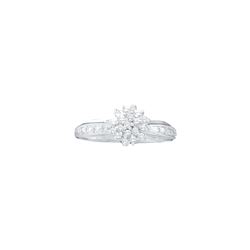 0.1 CTW Natural Diamond Cluster Ring 10K White Gold