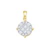 Image 1 : 2 CTW Soliel Princess Cluster Natural Diamond Fine Pendant 14K Yellow Gold