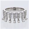 Image 1 : Baguette & Round Prong-set Diamond Ring in 18K White Gold - REF-174M3F