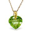 Image 1 : Genuine 1.15 ctw Peridot Necklace Jewelry 14KT Yellow Gold - REF-13W2Y