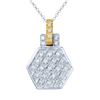 Image 1 : Genuine 0.29 TCW 14K Two Tone Gold Ladies Pendant - REF-46N3A
