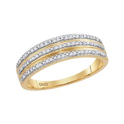 0.15 CTW Natural Diamond Striped Band 10K Yellow Gold