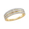 Image 1 : 0.15 CTW Natural Diamond Striped Band 10K Yellow Gold