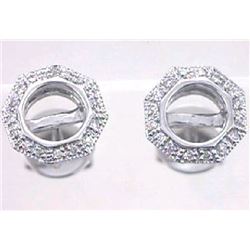 14K White Gold 0.2CTW Ladies Diamond Earring - REF-41R5K