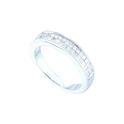 0.5 CTW Princess Natural Diamond Band 14K White Gold