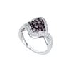 Image 1 : 1 CTW Cognac-brown Colored Natural Diamond Unique Cluster Ring 10K White Gold