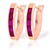 Image 1 : Genuine 1.30 ctw Ruby Earrings Jewelry 14KT Rose Gold - REF-27V2W
