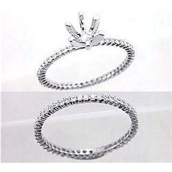 18K White Gold 0.95CTW Diamond Wedding Ring Set - REF-133R5K