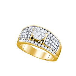 1.20 CTW Natural Diamond Cocktail Ring 10K Yellow Gold