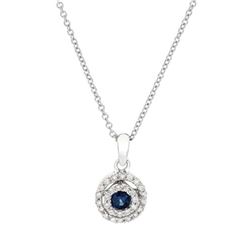 Genuine 0.25 TCW 14K White Gold Ladies Necklace - REF-33W2H