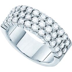 2 CTW Natural Diamond 3-row Anniversary Band 14K White Gold