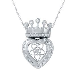 Genuine 0.8 TCW 14K White Gold Ladies Necklace - REF-98Y9X