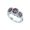 Image 1 : 1.05 CTW Cognac-brown Colored Diamond Cluster Ring 10K White Gold