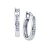 Image 1 : 0.05 CTW Natural Diamond Hoop Earrings 10K White Gold