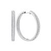 Image 1 : 1 CTW Natural Diamond Hoop Earrings 10K White Gold