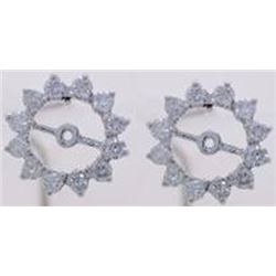 14K White Gold 0.74CTW Diamond Earring Jackets - REF-85Y2X