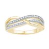 Image 1 : 0.2 CTW Natural Diamond Crossover Band 10K Yellow Gold
