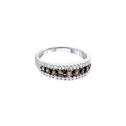 0.5 CTW Cognac-brown Colored Diamond Band 14K White Gold