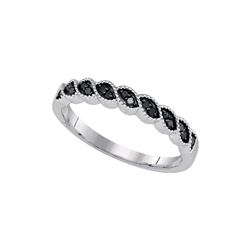 0.19 CTW Black Colored Diamond Anniversary Band 10K White Gold