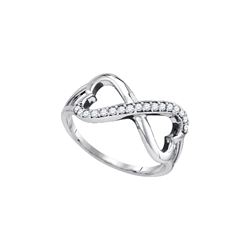 0.15 CTW Natural Diamond Infinity Heart Woven Band 10K White Gold