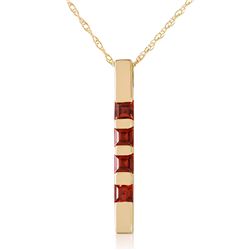 Genuine 0.35 ctw Garnet Necklace Jewelry 14KT Yellow Gold - REF-26X6M